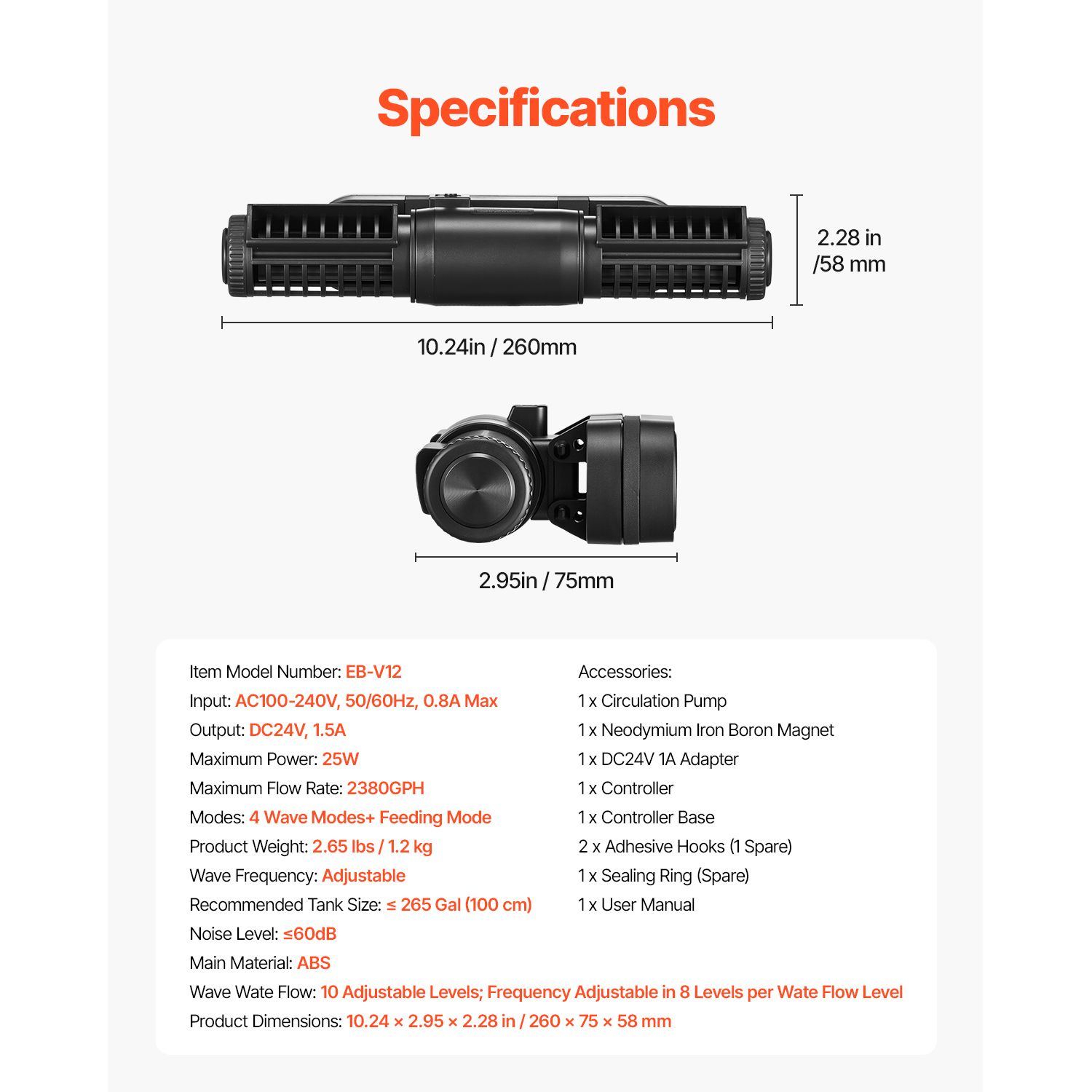 Aquarium Wave Maker, 25W, 2380 - Powerhead Wave Maker recensie en prijs