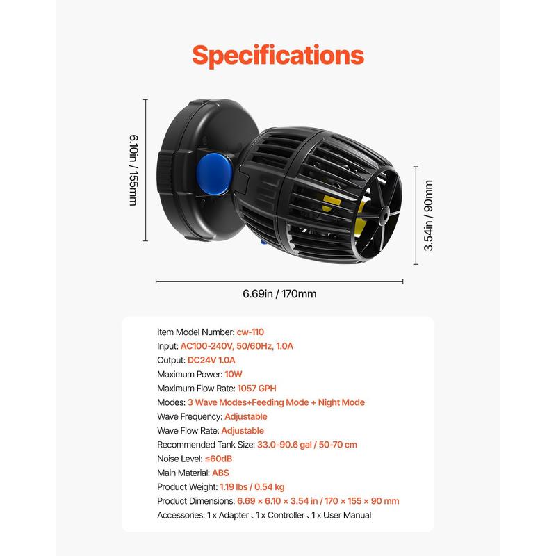 Aquarium Wave Maker, 10W, 1057 - Powerhead Wave Maker recensie en prijs